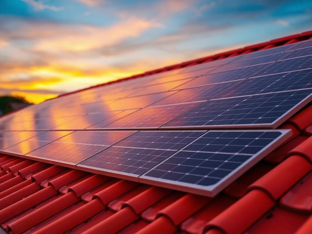 Sistema de energia solar residencial em telhado